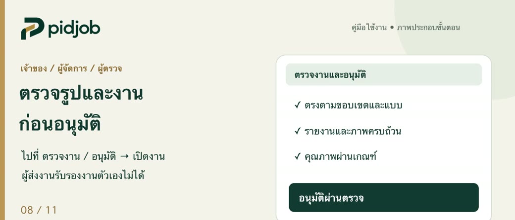 ตรวจรูปและงานให้ครบก่อนอนุมัติ